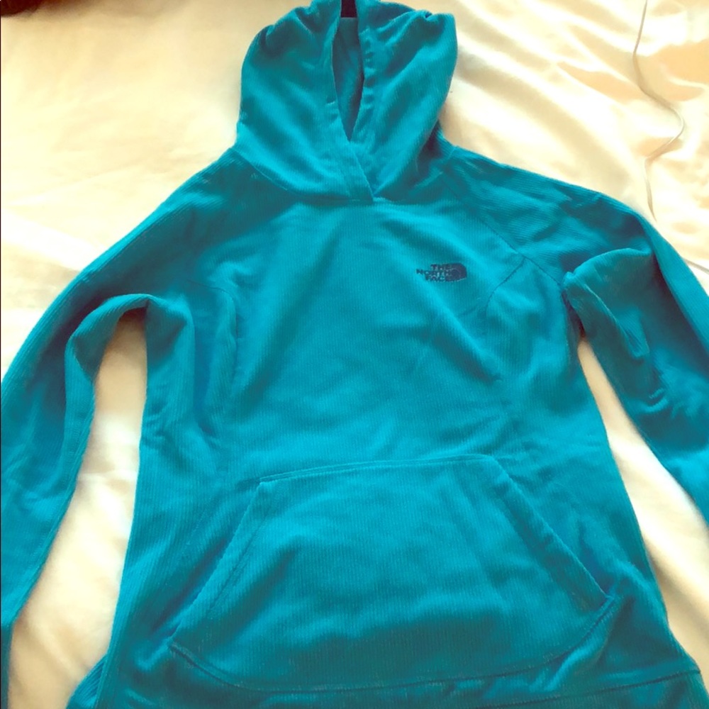 Teal The North Face hoodie for sale!
